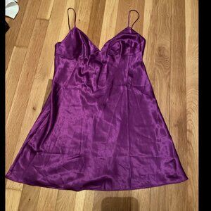 Victoria’s Secret y2k purple slip nightgown lingerie low cut back sz m